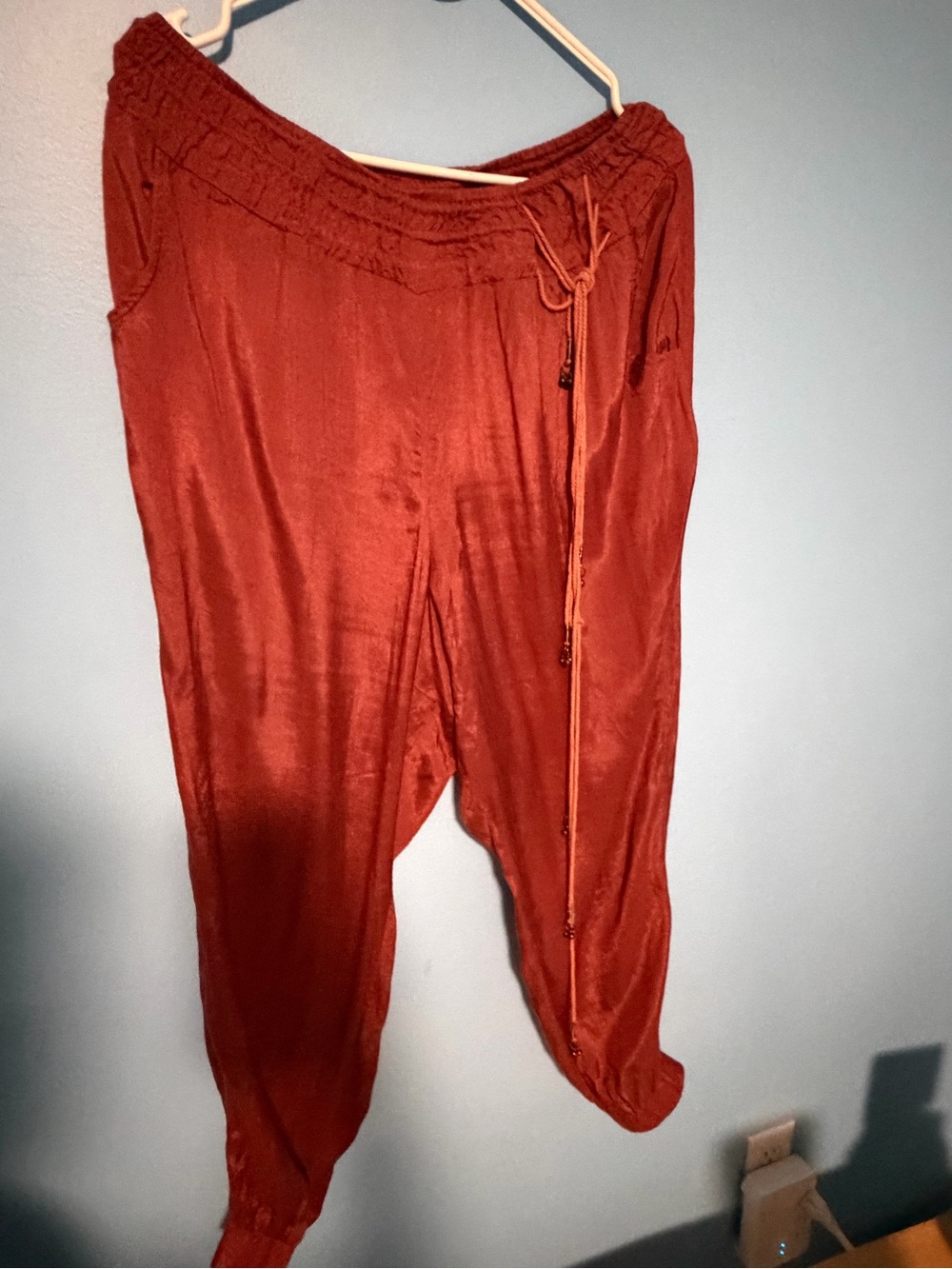 Free People Rust Red Drawstring Joggers - Picture 1 of 4